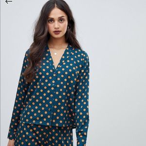 ASOS adorable polka dot blouse
